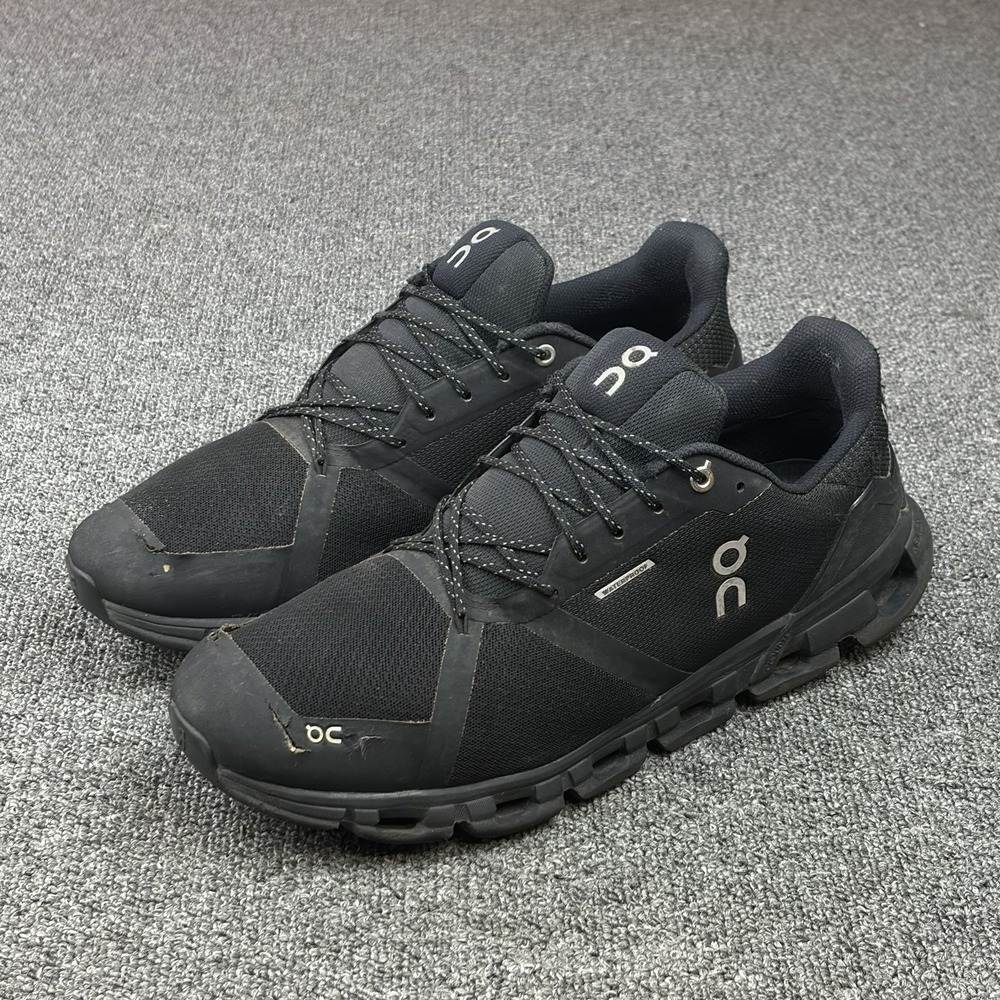 On Cloud Cloudflyer Waterproof Running Shoes Mens Sz 12 Black Athletic Sneakers